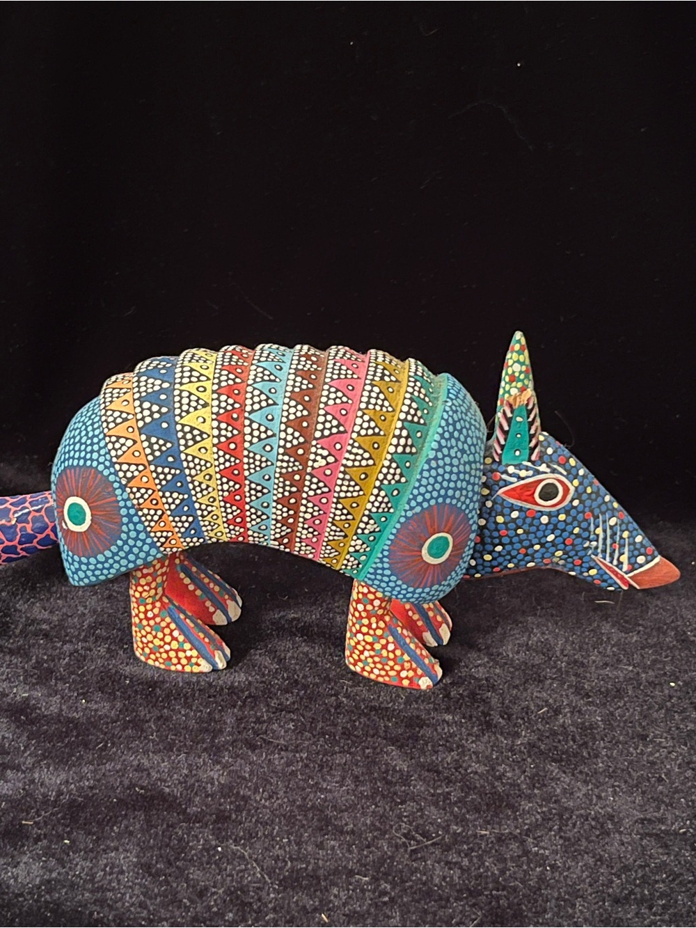 Handcrafted Mexican Folk Art Oaxacan Armadillo Alebrije Signed Jacinto Lopez